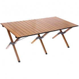 Стол кемпинговый складной, 114*59*43 см, цвет: светлое дерево, каркас алюминий