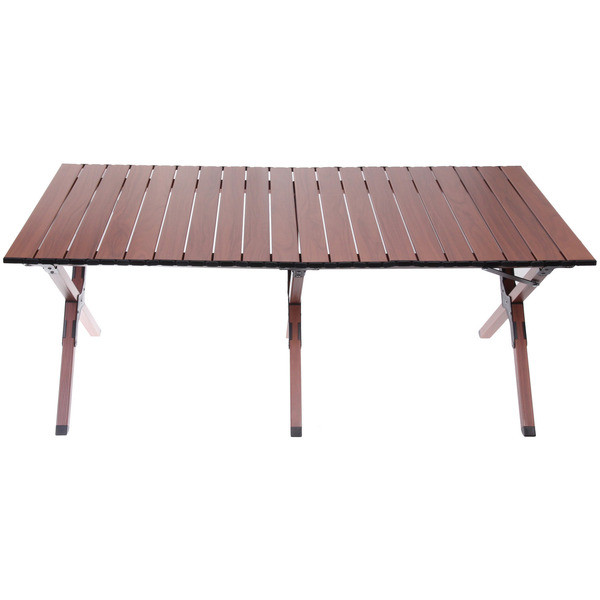 Стол кемпинговый складной, 114*59*43 см, цвет: орех, каркас алюминий