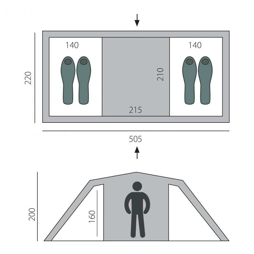 Палатка Ruswell 4 зеленая, Btrace